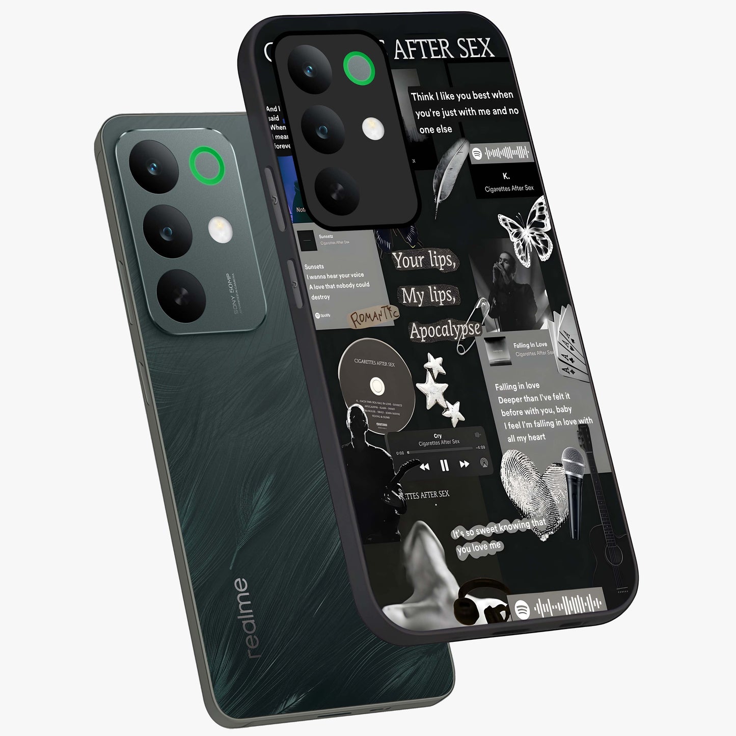 Midnight Love Echo Glass Case displayed in angled mockup highlighting elegant love inspired design with deep aesthetic style.