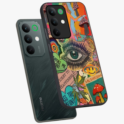 Mystic Eye Wonderland Glass Case displayed in angled mockup highlighting magical eye illustration with dreamy aesthetic.