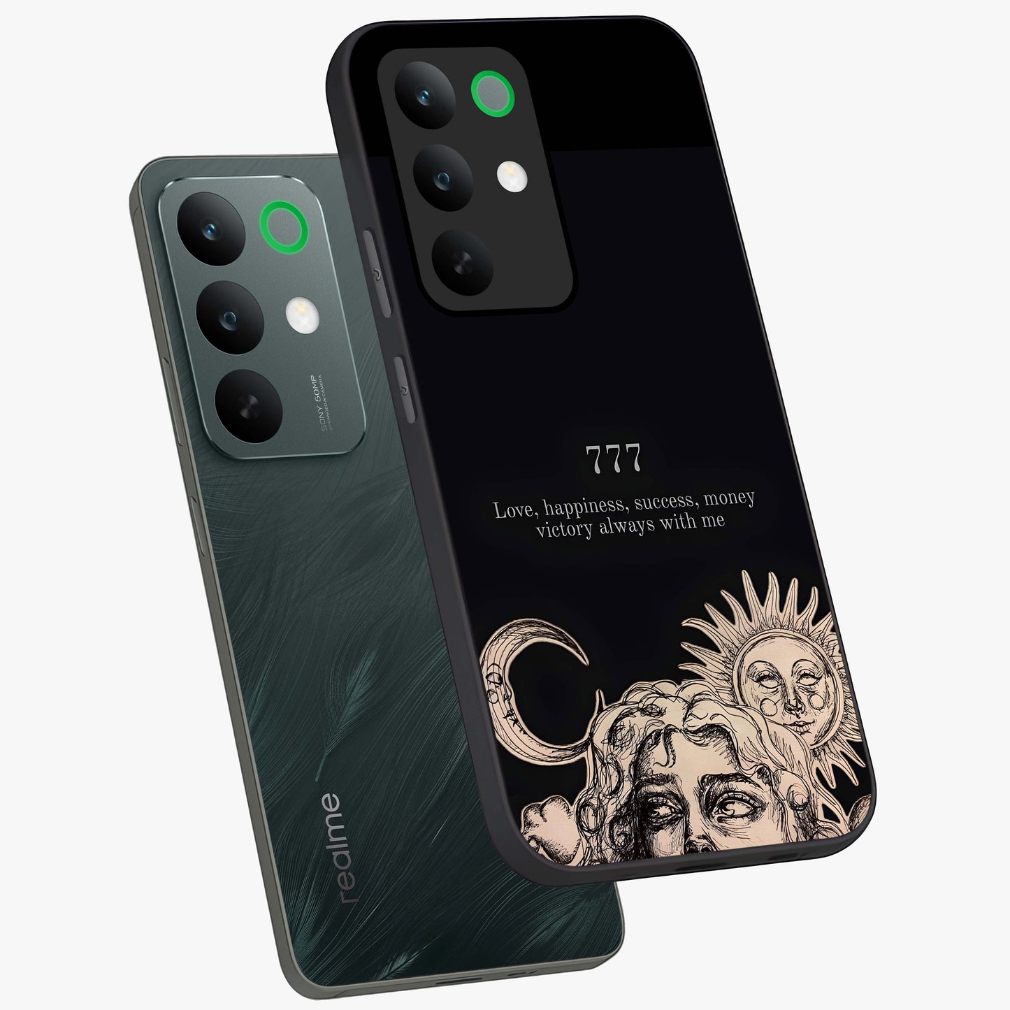 Mystic Victory Aura Glass Case displayed in angled mockup highlighting energetic aura design with bold mystical aesthetic.