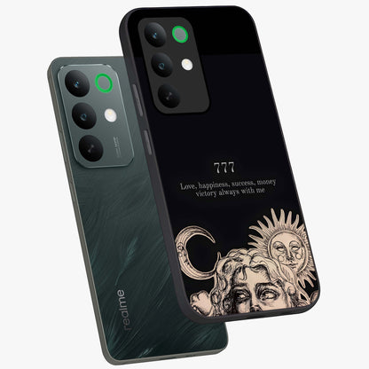 Mystic Victory Aura Glass Case displayed in angled mockup highlighting energetic aura design with bold mystical aesthetic.