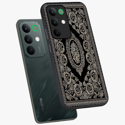 Noir Bloom Elegance Glass Case displayed in angled mockup highlighting refined flower design with stylish noir aesthetic.