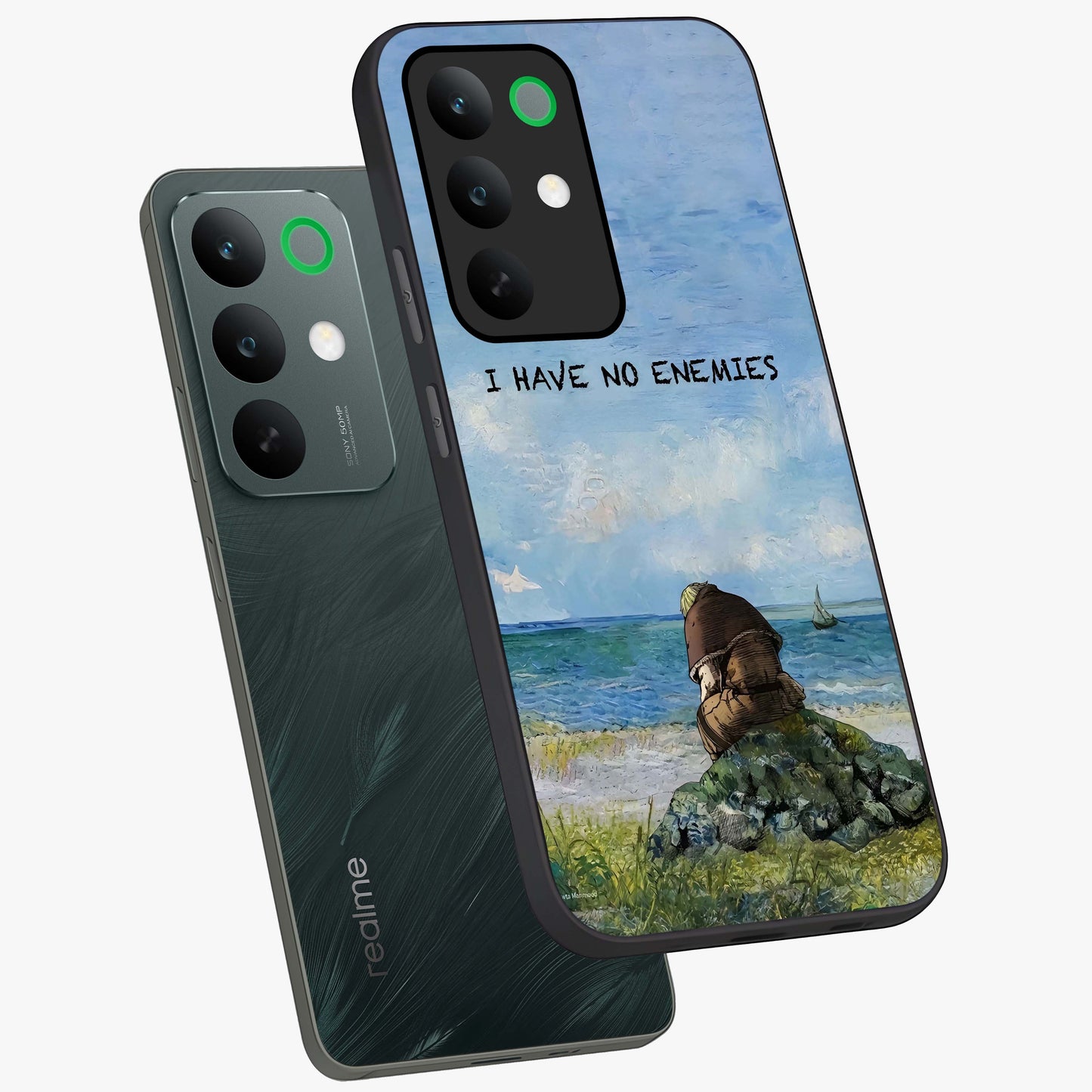 Peace Beyond War Glass Case displayed in angled mockup highlighting meaningful message design with artistic aesthetic style.