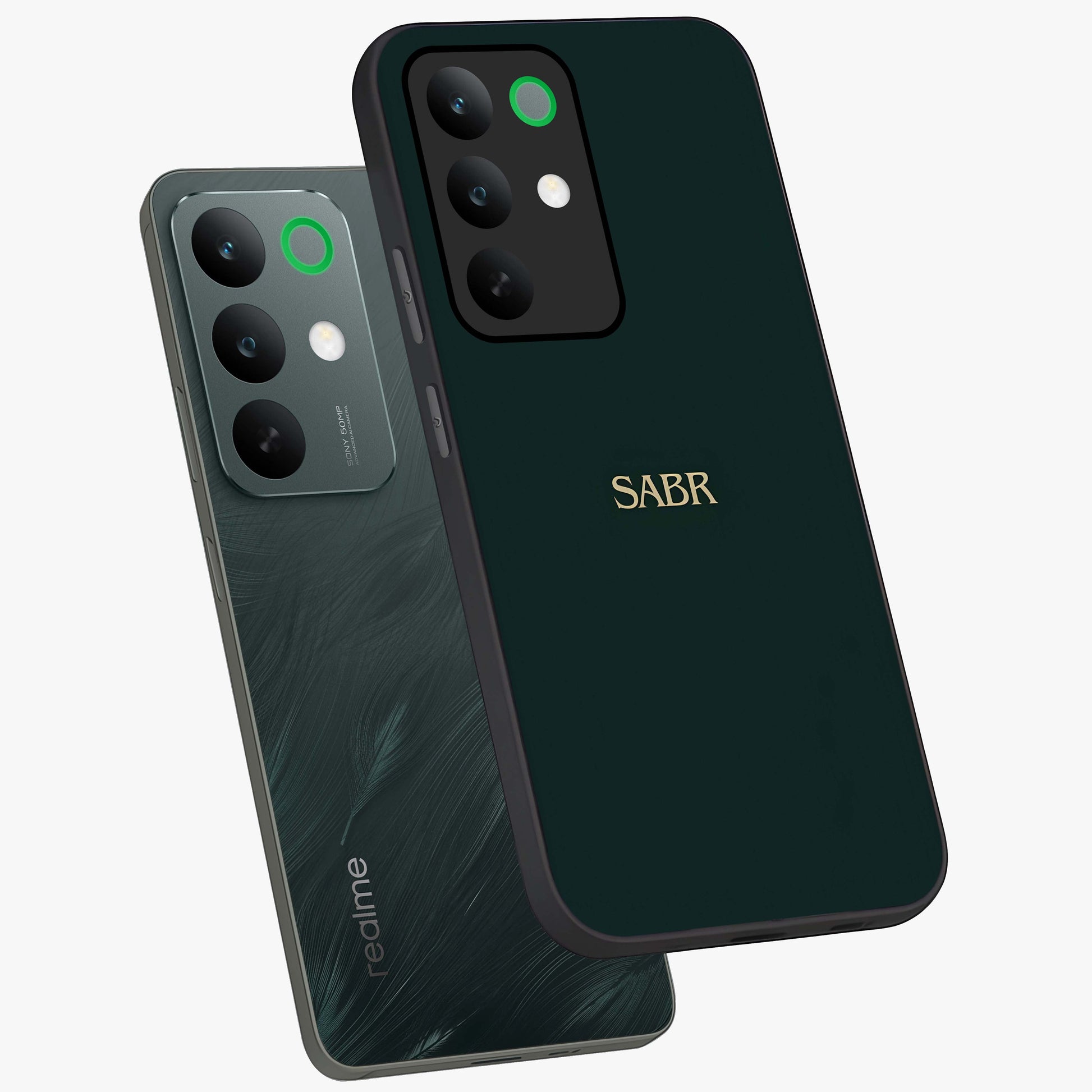 Sabr Minimal Patience Glass Case displayed in angled mockup highlighting simple inspirational design with clean aesthetic style.
