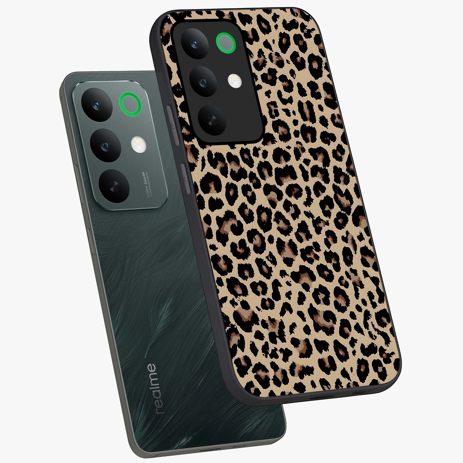 Savage Chic Pattern Glass Case displayed in angled mockup highlighting bold fashion inspired design with chic aesthetic.