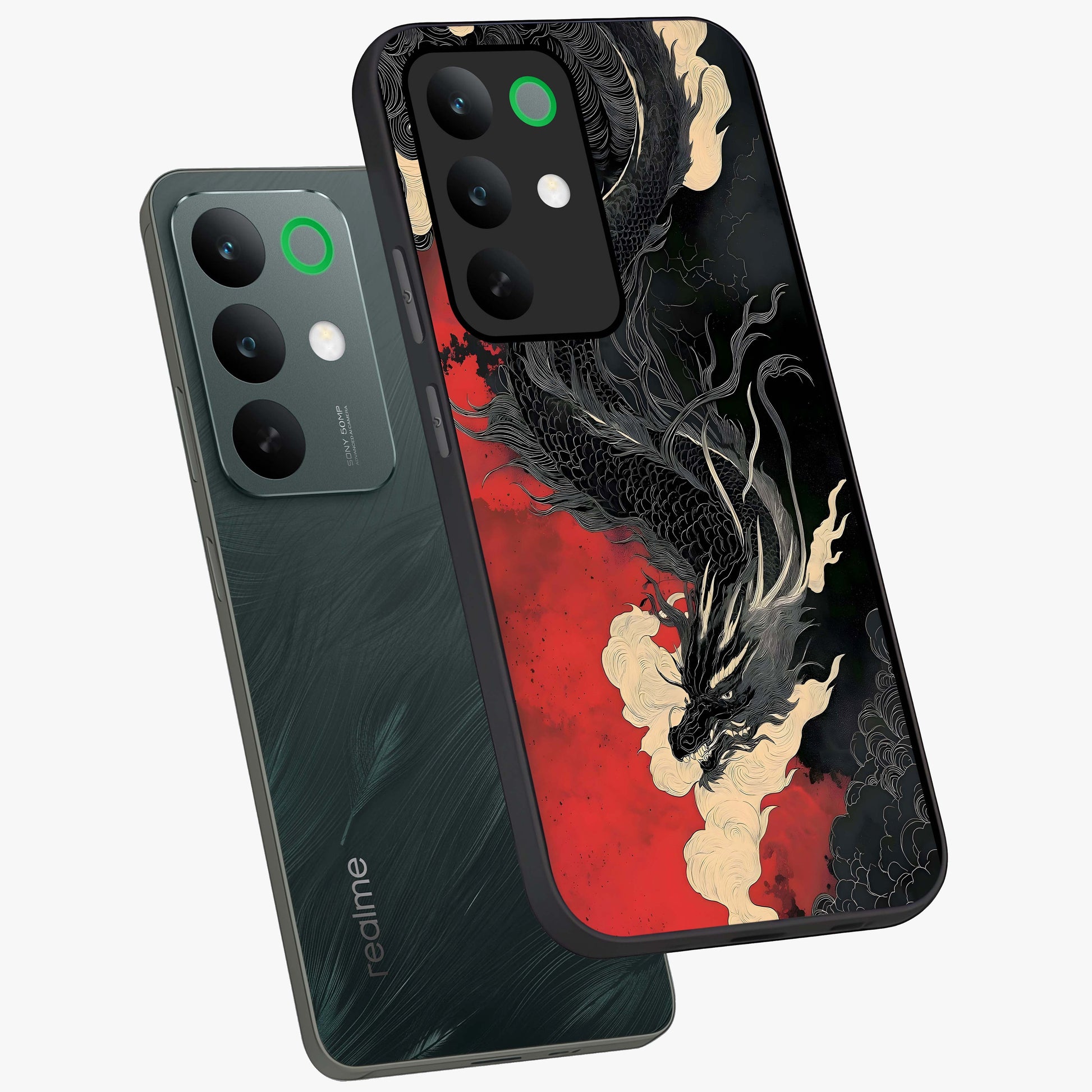 Shadow Dragon Fury Glass Case displayed in angled mockup highlighting powerful dragon illustration with dark fantasy aesthetic.