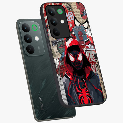 Spider Collage Street Glass Case displayed in angled mockup highlighting dynamic street style collage design with comic aesthetic.