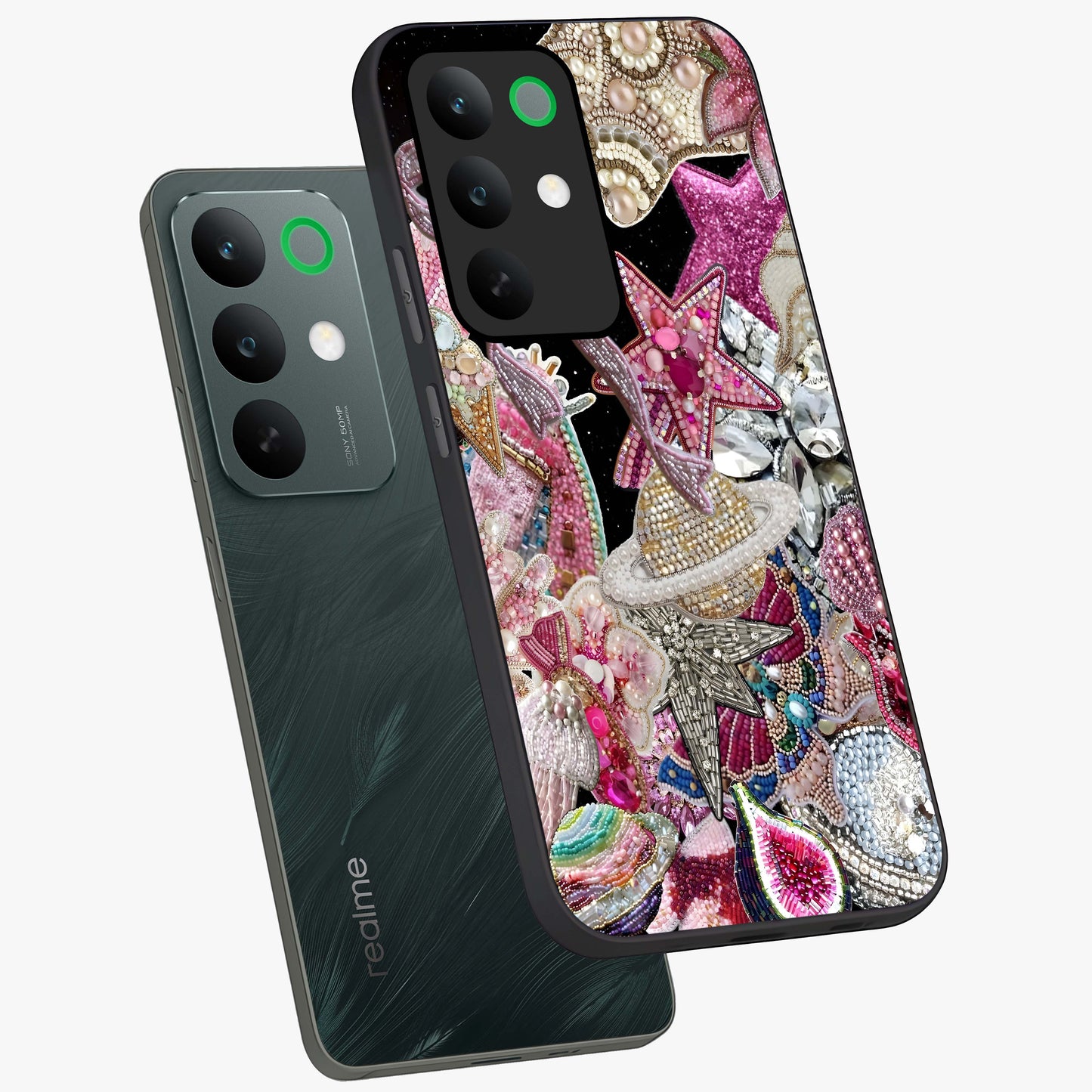 Starlit Jewel Dream Glass Case displayed in angled mockup highlighting glowing celestial jewel design with dreamy aesthetic.