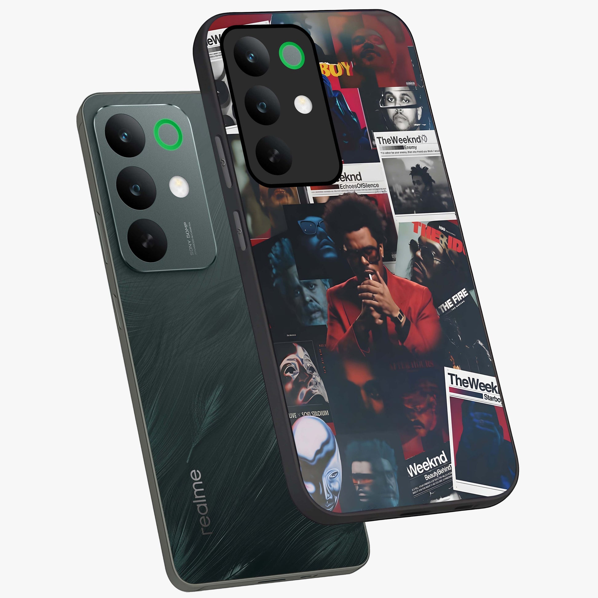 The Weeknd Glass Case displayed in angled mockup highlighting stylish pop culture inspired design with modern aesthetic.