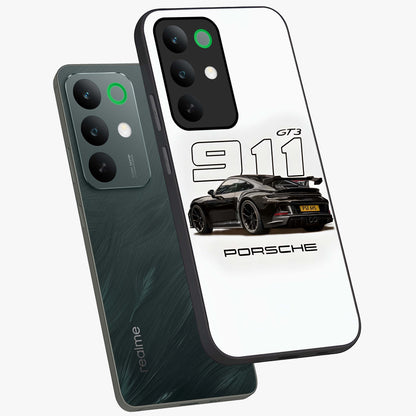 Turbo Legacy Icon Glass Case displayed in angled mockup highlighting dynamic automotive design with performance aesthetic.