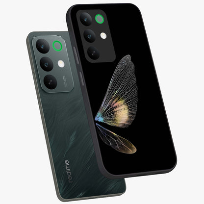 Whispers Of Wings Glass Case displayed in angled mockup highlighting soft feather design with celestial aesthetic style.
