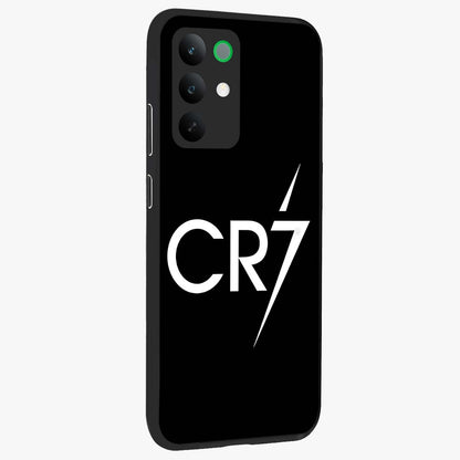Cr7 Elite Strike Glass Case upright view showcasing energetic football inspired design with modern sports aesthetic.