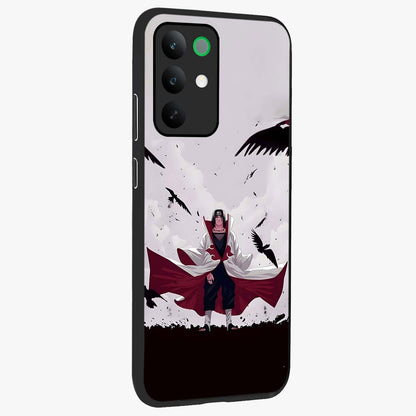 Crimson Crow Ascension Glass Case upright view showcasing dramatic crow artwork with bold gothic theme.