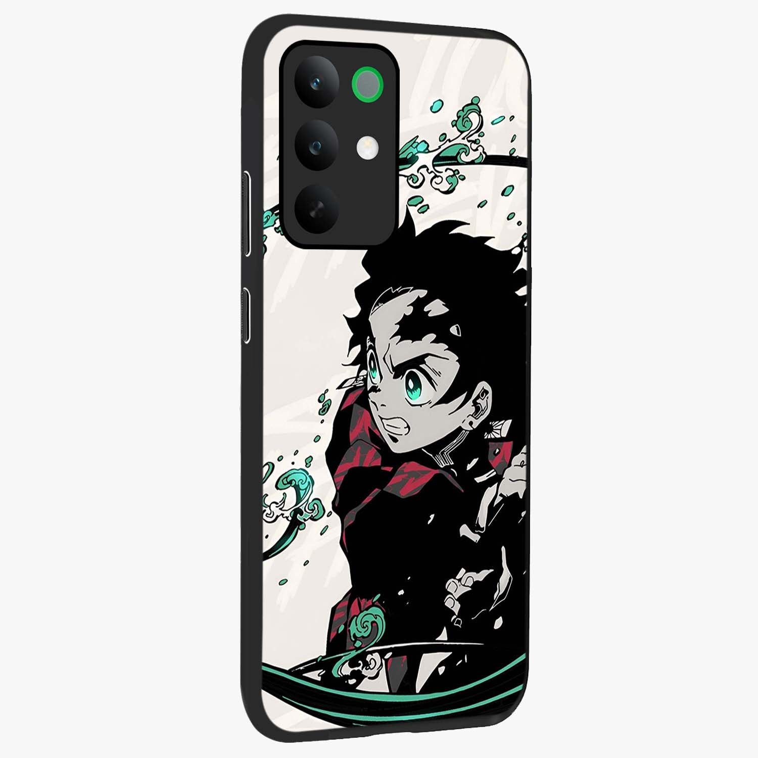 Demon Slayer Glass Case upright view showcasing powerful anime artwork with intense warrior theme.