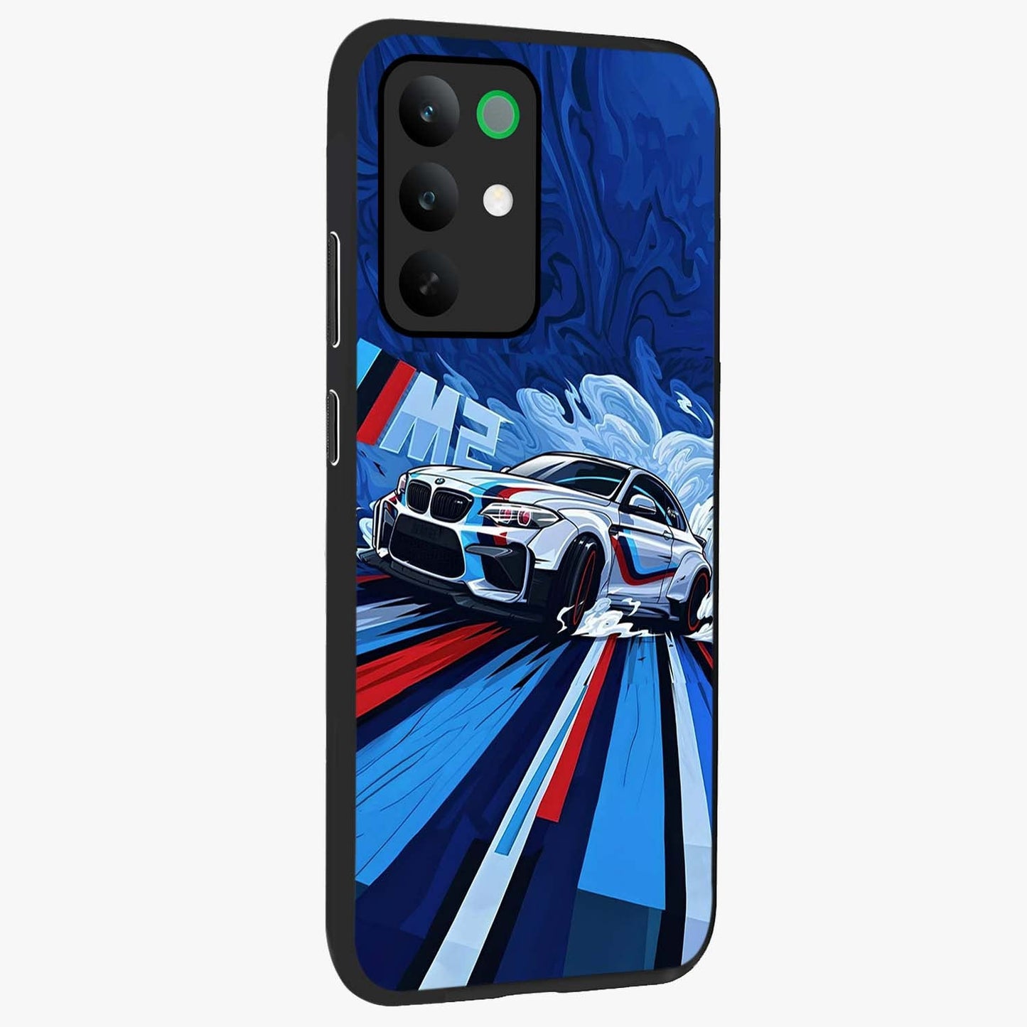 Drift Power Rush Glass Case upright view showcasing high speed racing artwork with bold automotive theme.