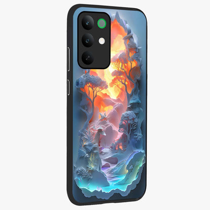 Glow Forest Portal Glass Case upright view showcasing enchanted forest portal artwork with fantasy nature theme.