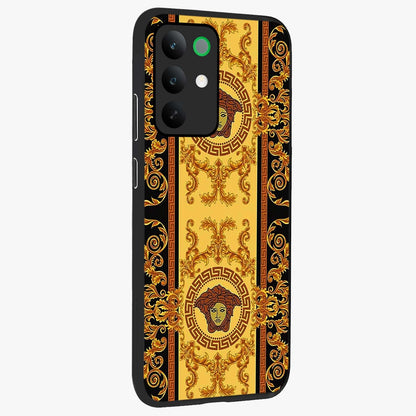 Golden Lotus Glow Glass Case upright view showcasing luminous lotus artwork with peaceful divine theme.