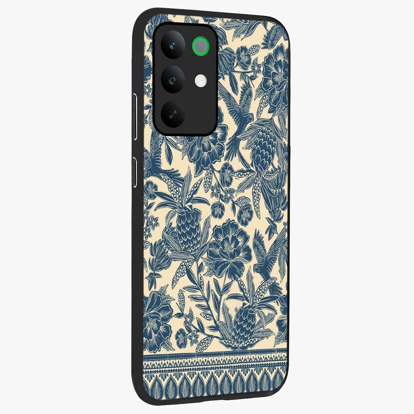 Heirloom Wild Bloom Glass Case upright view showcasing delicate wildflower artwork with timeless floral theme.