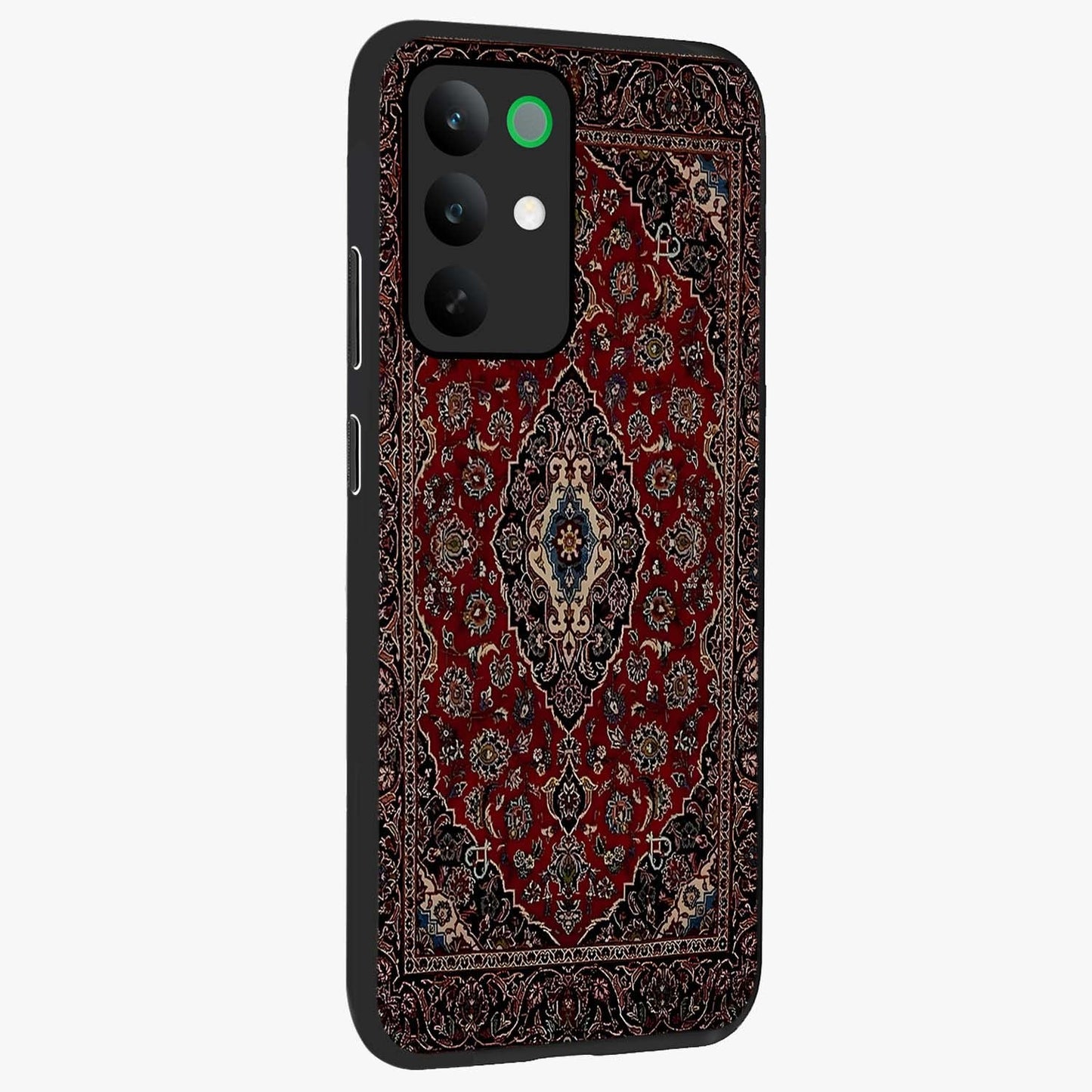Heritage Carpet Royale Glass Case upright view showcasing detailed ornamental artwork with luxurious traditional theme.