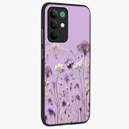 Lavender Blossom Dream Glass Case upright view showcasing delicate lavender blossom artwork with peaceful floral theme.