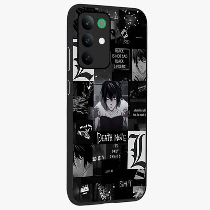 Midnight Chaos Mind Glass Case upright view showcasing expressive abstract artwork with bold dark theme.