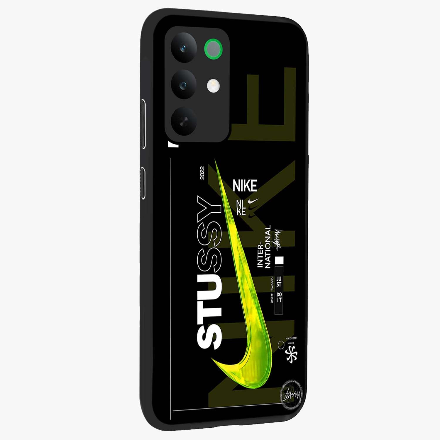 Neon Street Edition Glass Case upright view showcasing colorful neon artwork with modern street culture theme.