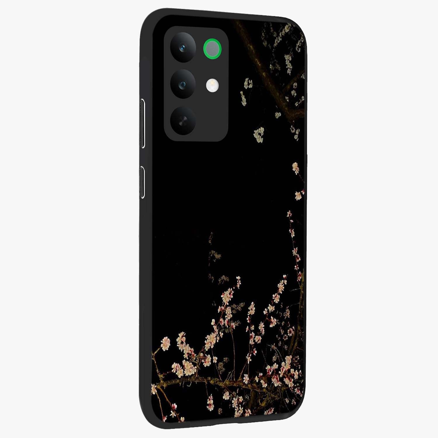 Petal Moon Light With Custom Name Glass Case upright view showcasing elegant floral moon artwork with personalized aesthetic.