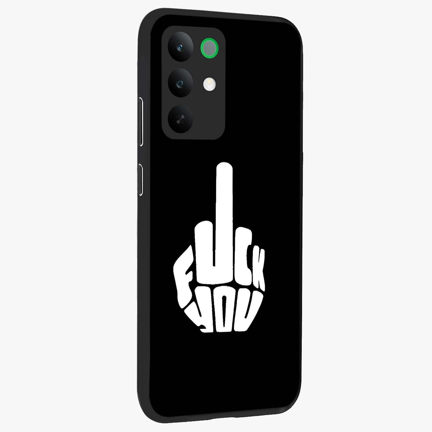 Rebel Mode On Glass Case upright view showcasing striking statement artwork with bold rebellious theme.