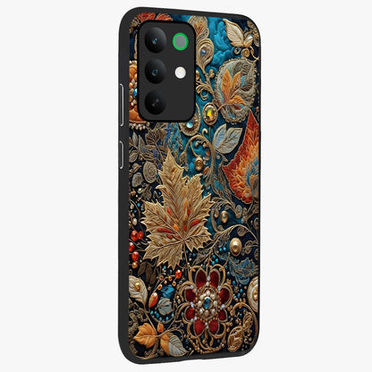 Royal Jewel Garden Glass Case upright view showcasing rich floral artwork with luxurious garden theme.