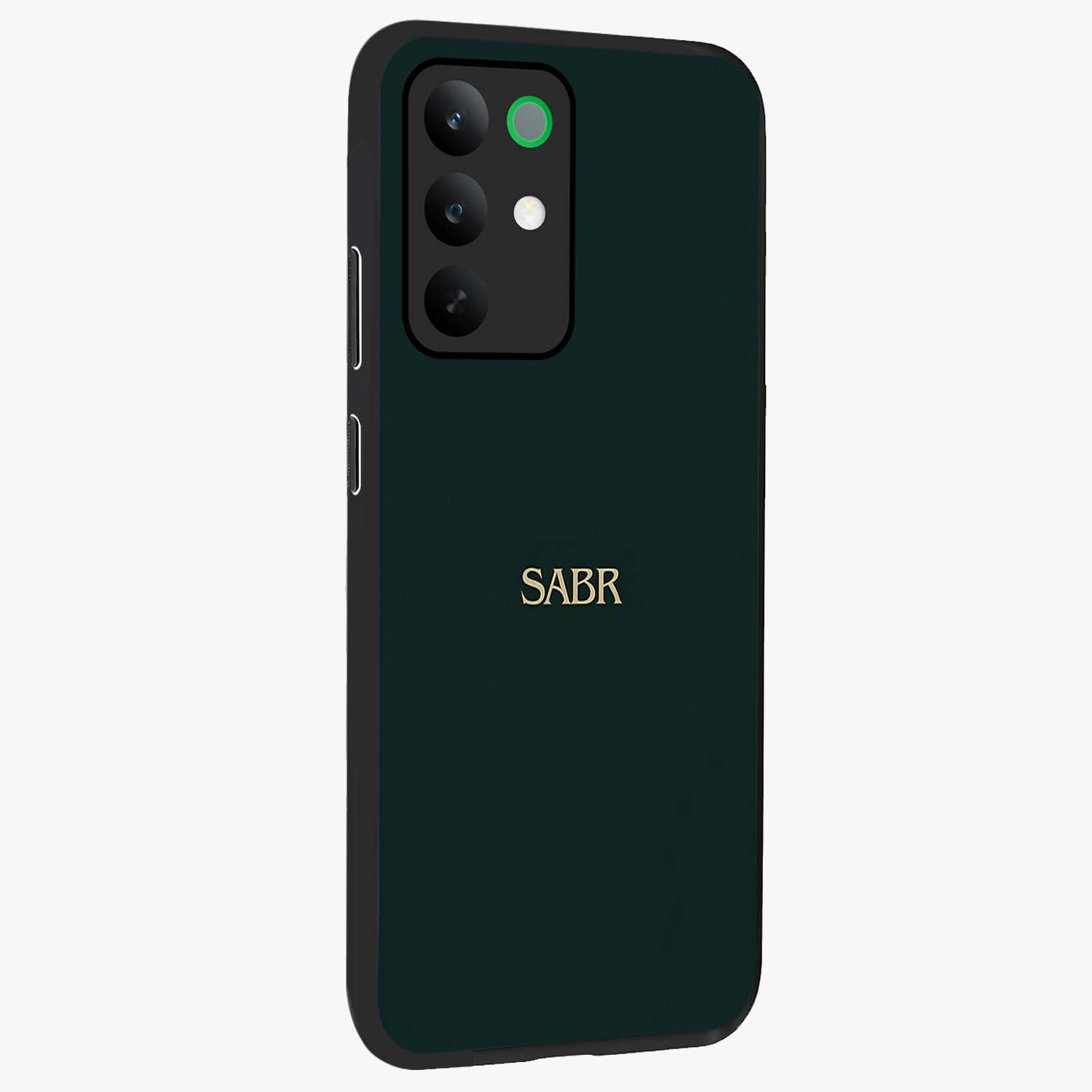 Sabr Minimal Patience Glass Case upright view showcasing calm minimalist artwork with motivational patience theme.