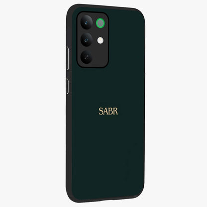 Sabr Minimal Patience Glass Case upright view showcasing calm minimalist artwork with motivational patience theme.