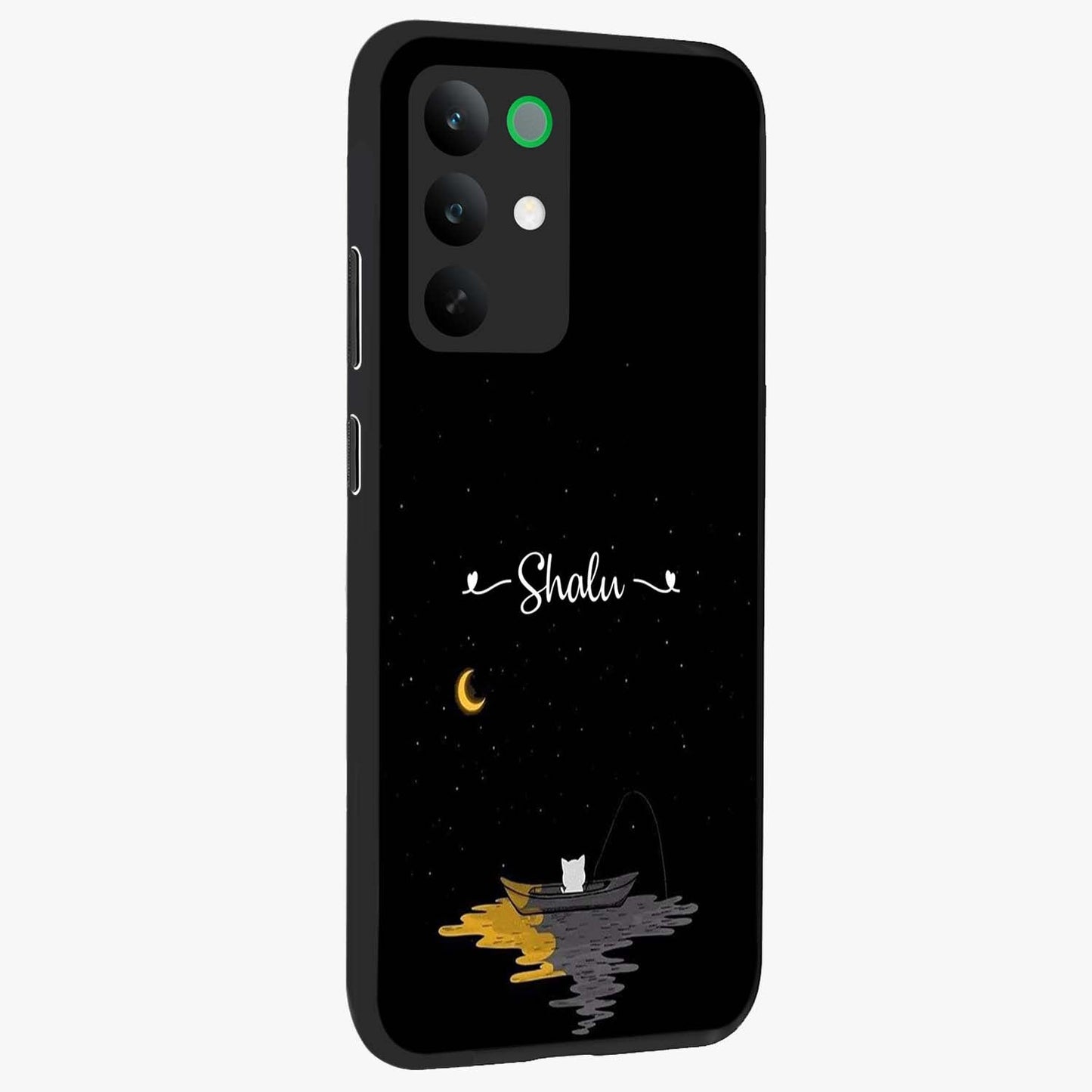 Silent Night Row Glass Case upright view showcasing tranquil night artwork with serene landscape theme.