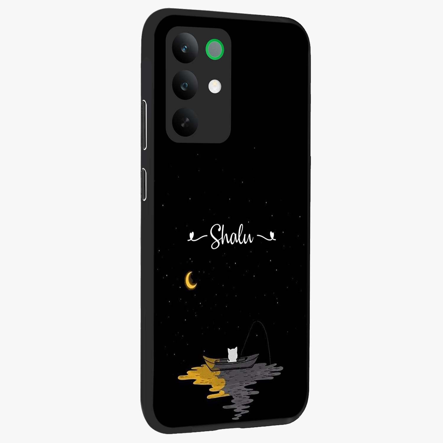 Silent Night Row Glass Case upright view showcasing tranquil night artwork with serene landscape theme.