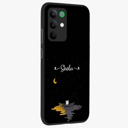 Silent Night Row Glass Case upright view showcasing tranquil night artwork with serene landscape theme.