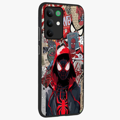 Spider Collage Street Glass Case upright view showcasing bold superhero artwork with urban street theme.