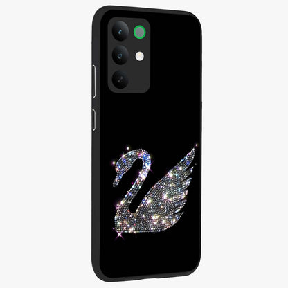 Starlit Swan Grace Glass Case upright view showcasing beautiful swan artwork with peaceful night themed design.