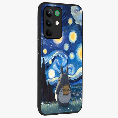 Totoro In Van Gogh Art Glass Case upright view showcasing creative character artwork with painterly artistic theme.