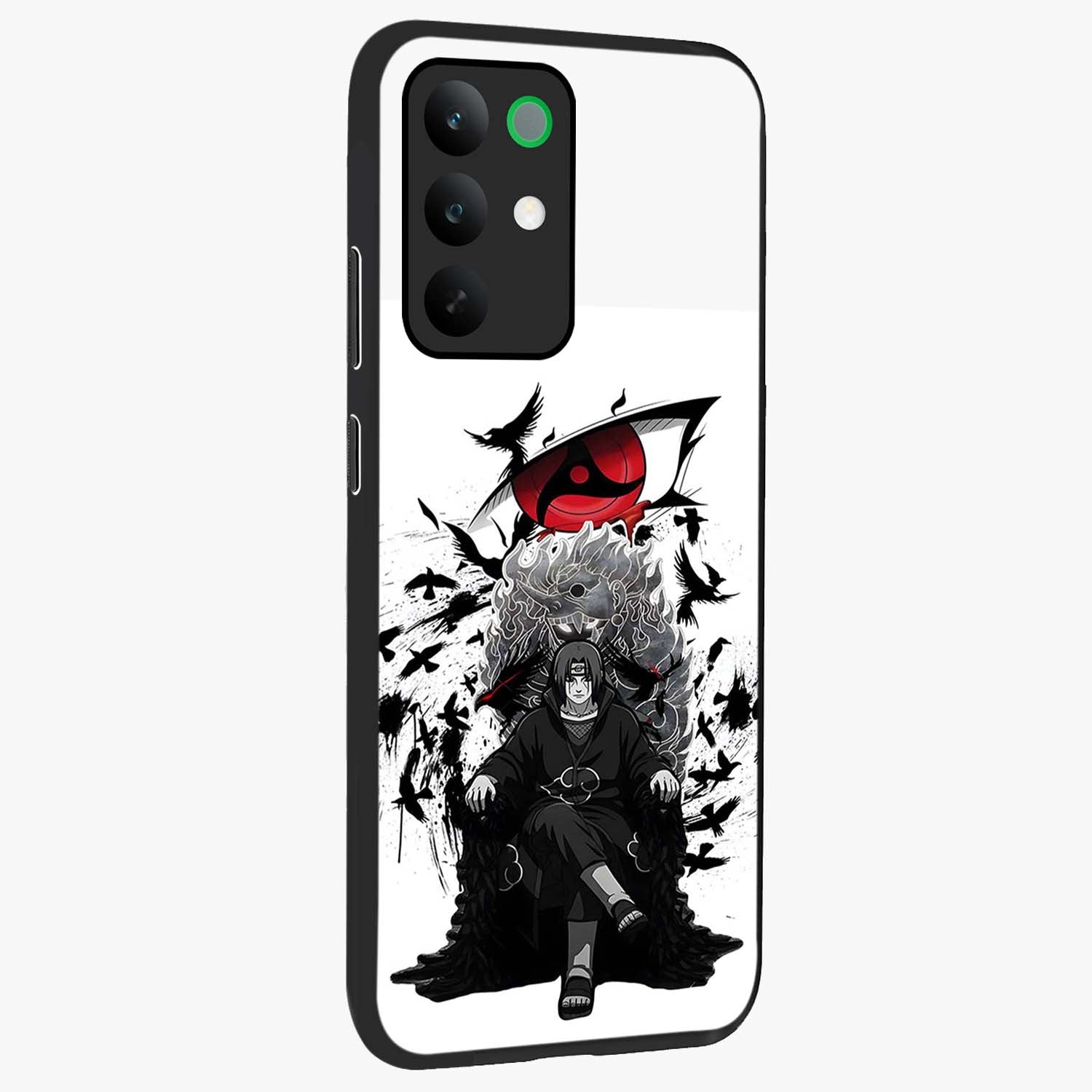 Uchiha Shadow Throne Glass Case upright view showcasing magical underwater galaxy artwork with vibrant cosmic theme.