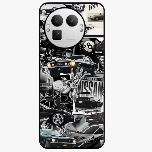 Aesthetic Dark Love Glass Case showing flat back view with dark romantic artwork and glossy glass finish.