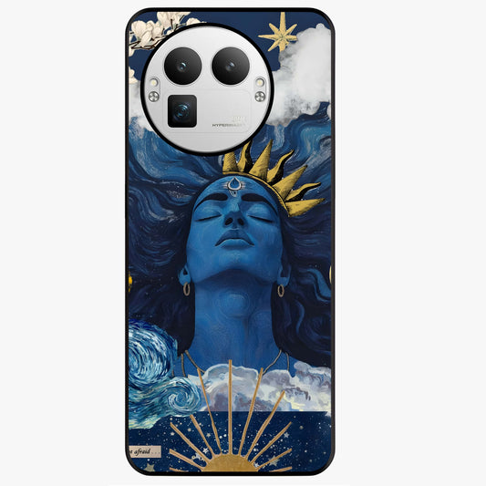 Aesthetic Lord Shiva Glass Case showing flat back view with divine Shiva artwork and glossy glass finish.