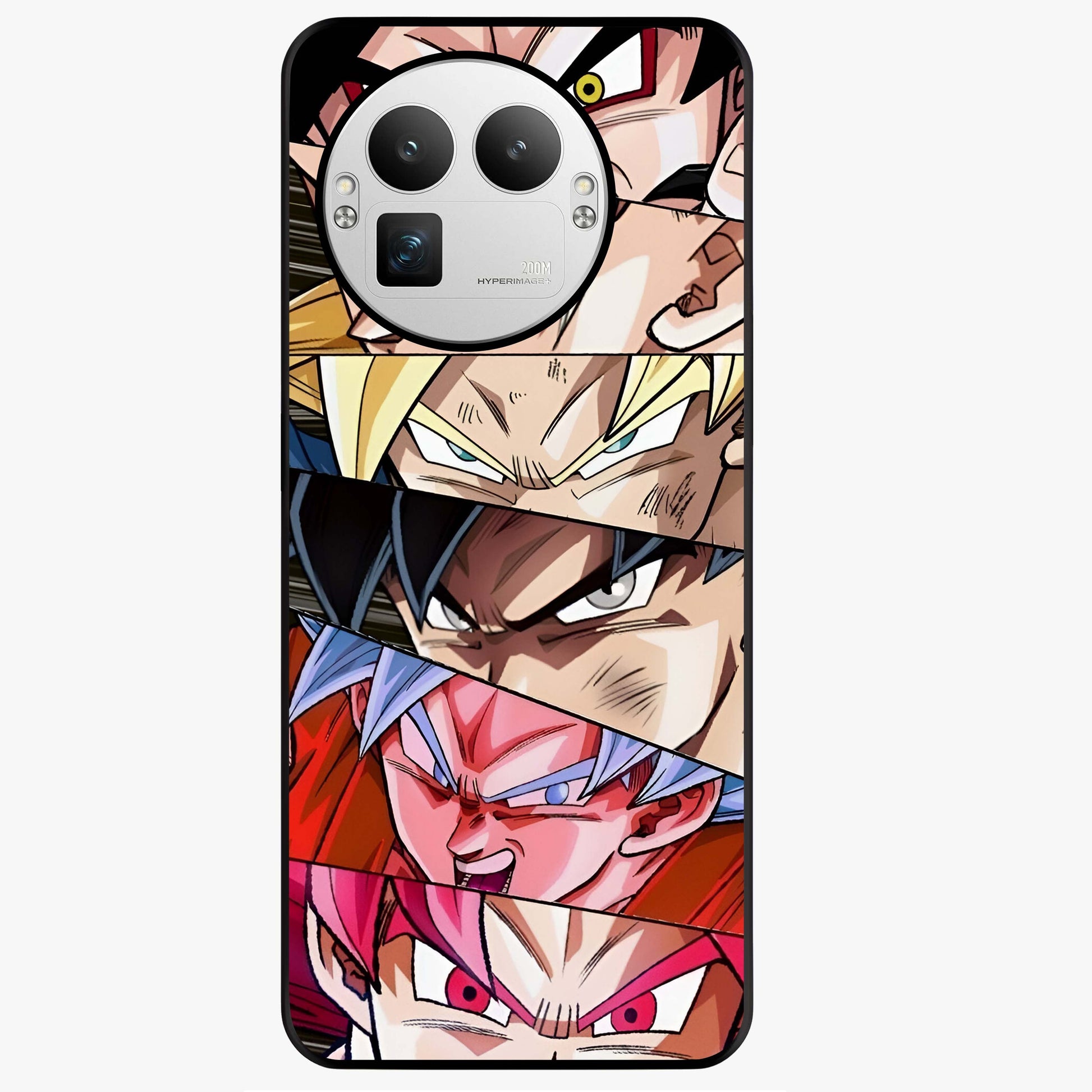 Anime Character Glass Case showing flat back view with vibrant anime artwork and glossy glass finish.