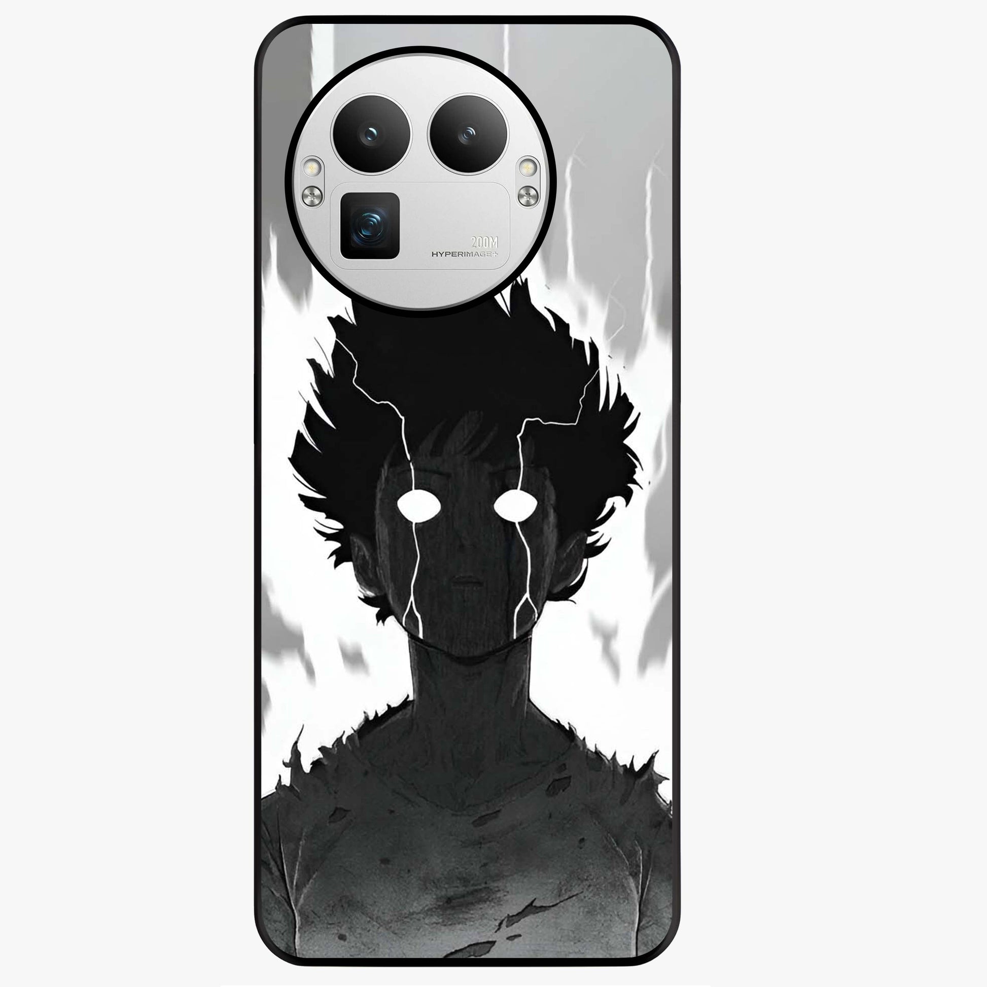 Awakened Inner Rage Glass Case showing flat back view with intense artistic artwork and glossy glass finish.