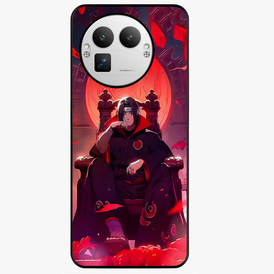 Blood Moon Sovereign Glass Case showing flat back view with mystical blood moon artwork and glossy glass finish.