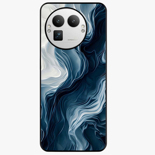 Ethereal Paper Marble Glass Case showing flat back view with soft marble paper texture artwork and glossy glass finish.