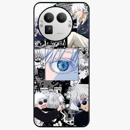 Infinity Sorcerer Chaos Glass Case showing flat back view with mystical sorcerer themed artwork and glossy glass finish.