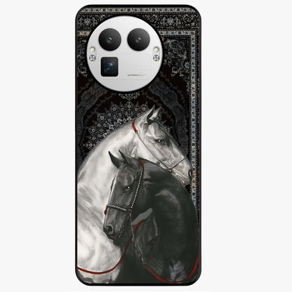 Majestic Ride Legacy Glass Case showing flat back view with powerful automotive inspired artwork and glossy glass finish.