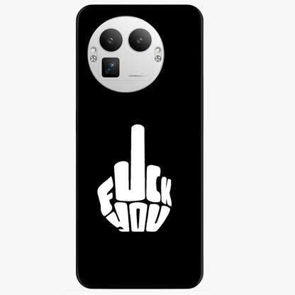 Rebel Mode On Glass Case showing flat back view with bold rebellious typography artwork and glossy glass finish.