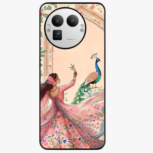 Royal Grace Muse Glass Case showing flat back view with elegant artistic artwork and glossy glass finish.