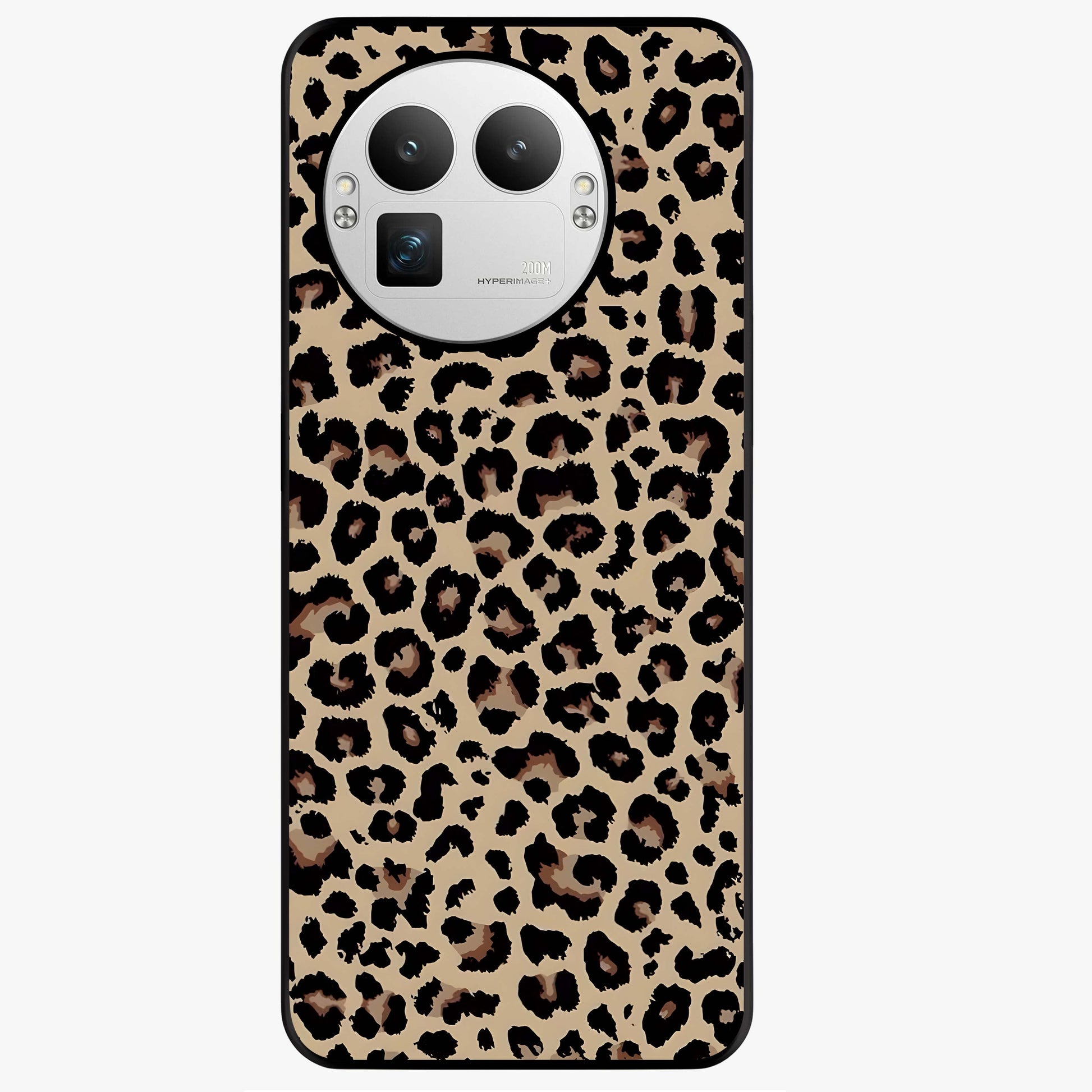 Savage Chic Pattern Glass Case showing flat back view with stylish patterned artwork and glossy glass finish.