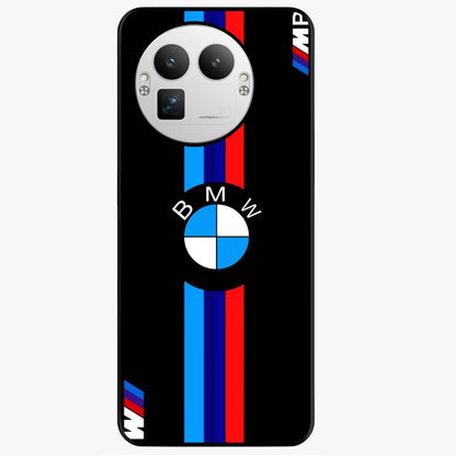 Turbo BMW Beast Glass Case showing flat back view with high performance sports car artwork and glossy glass finish.