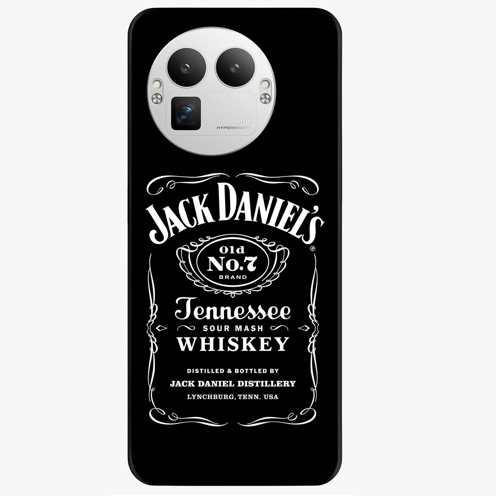 Vintage Whiskey Heritage Glass Case showing flat back view with classic whiskey inspired artwork and glossy glass finish.